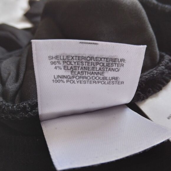 EXPRESS Black Dress Gathered Waist 3/4 Sleeve Fit And Flare Womens Size 6 - Picture 8 of 12